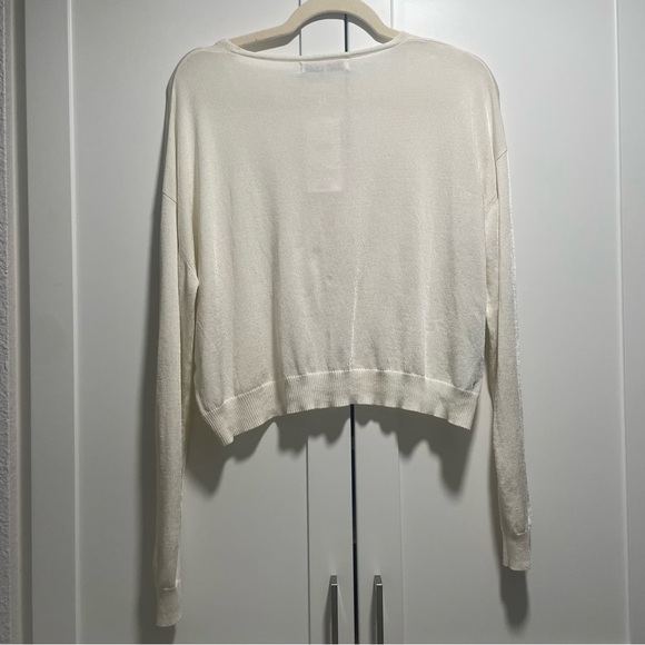 Mango Fine Knit V-neck Sweater - Cream - Picture 10 of 10